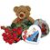 red roses with chocolates and teddy. Athens